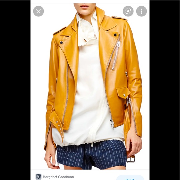 NWOT 3.1 Philip lim leather jacket size 6 mango color.